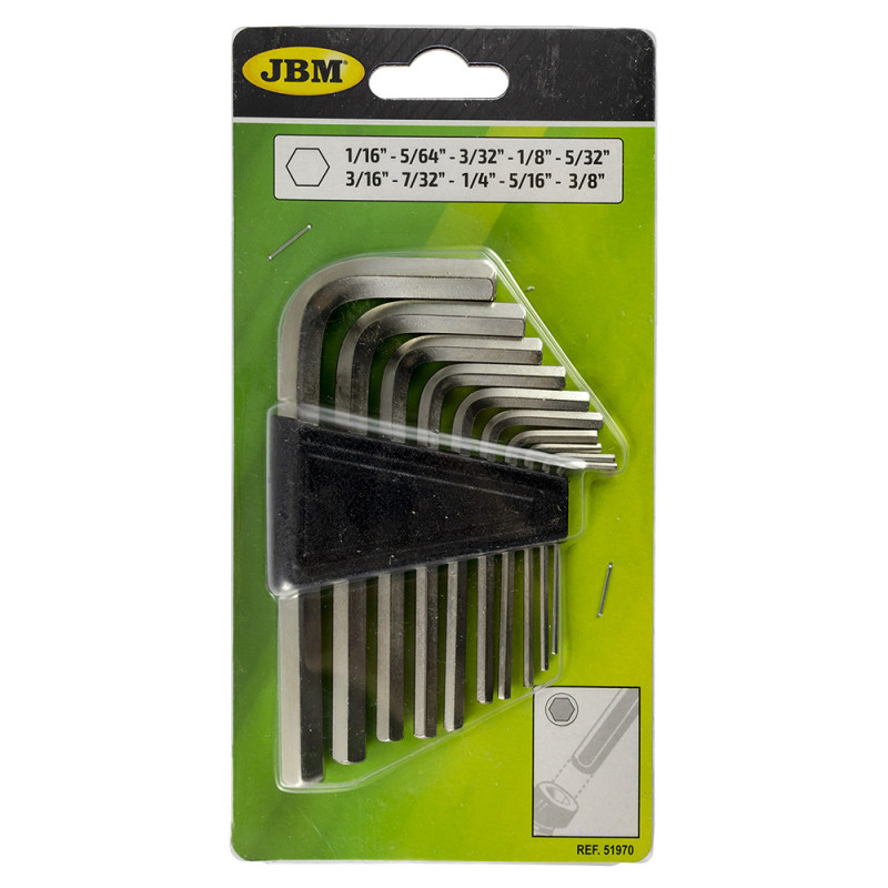 JEU DE 10 CLÉS ALLEN EN POUCE